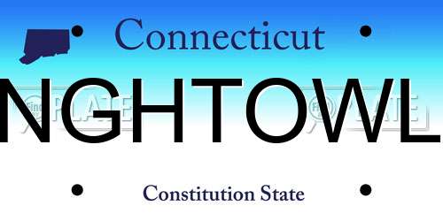 NGHTOWL Connecticut License Plate
