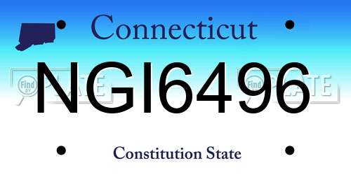 NGI6496 Connecticut License Plate