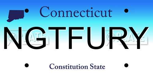 NGTFURY Connecticut License Plate