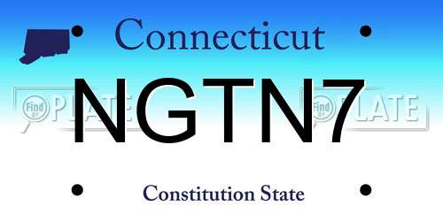 NGTN7 Connecticut License Plate
