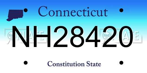 NH28420 Connecticut License Plate