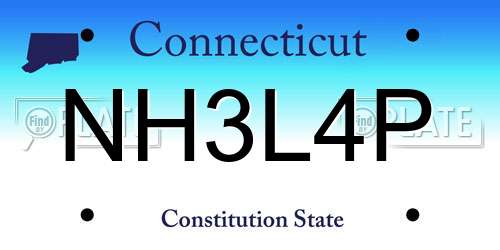 NH3L4P Connecticut License Plate