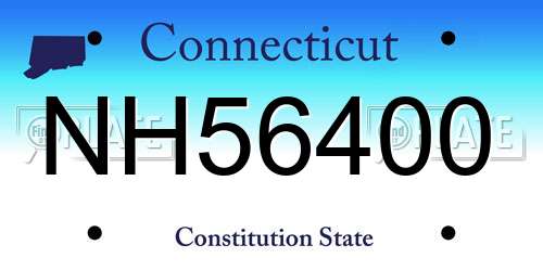 NH56400 Connecticut License Plate