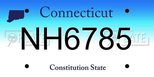 NH6785 Connecticut License Plate