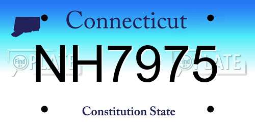 NH7975 Connecticut License Plate