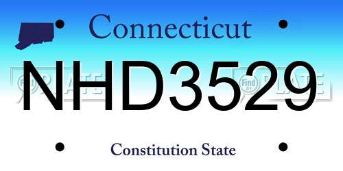 NHD3529 Connecticut License Plate