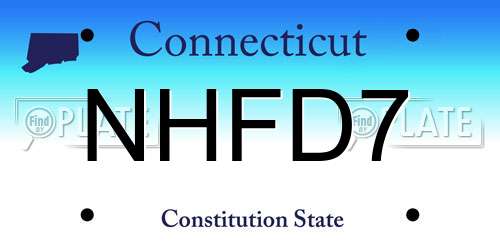 NHFD7 Connecticut License Plate
