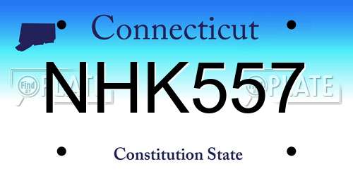 NHK557 Connecticut License Plate