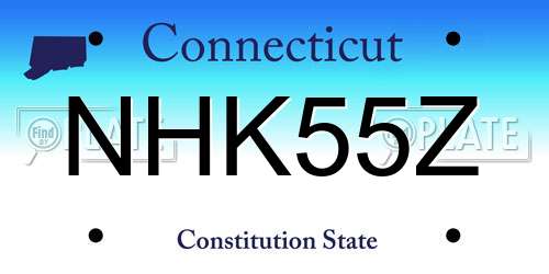 NHK55Z Connecticut License Plate