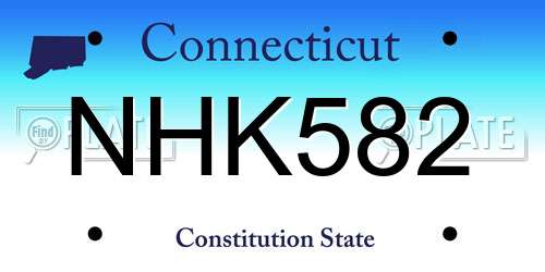 NHK582 Connecticut License Plate