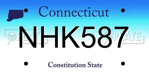 NHK587 Connecticut License Plate