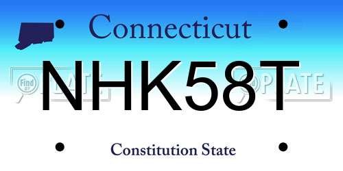NHK58T Connecticut License Plate