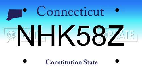 NHK58Z Connecticut License Plate