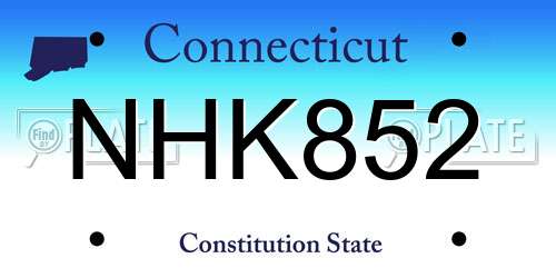 NHK852 Connecticut License Plate