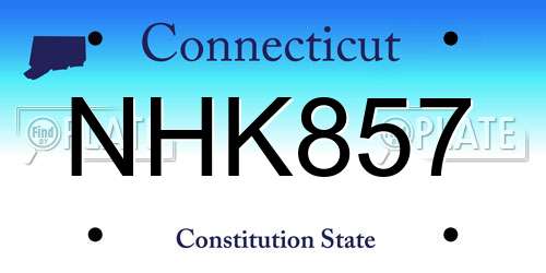NHK857 Connecticut License Plate