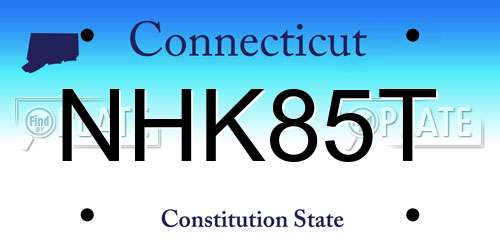 NHK85T Connecticut License Plate