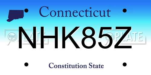 NHK85Z Connecticut License Plate
