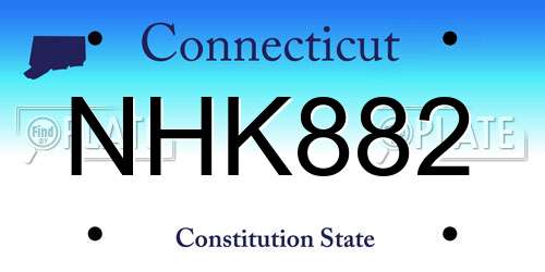 NHK882 Connecticut License Plate