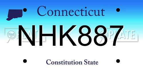 NHK887 Connecticut License Plate