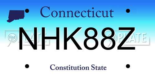 NHK88Z Connecticut License Plate