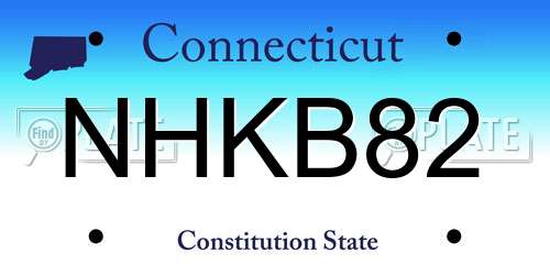 NHKB82 Connecticut License Plate