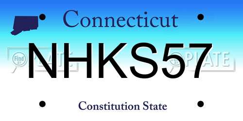 NHKS57 Connecticut License Plate