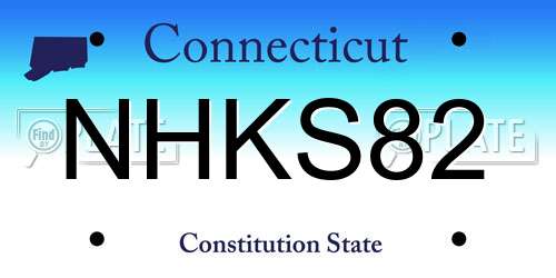 NHKS82 Connecticut License Plate