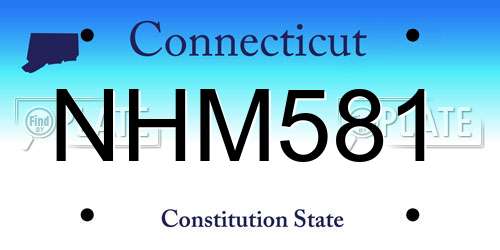 NHM581 Connecticut License Plate