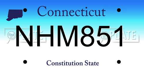 NHM851 Connecticut License Plate