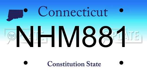 NHM881 Connecticut License Plate