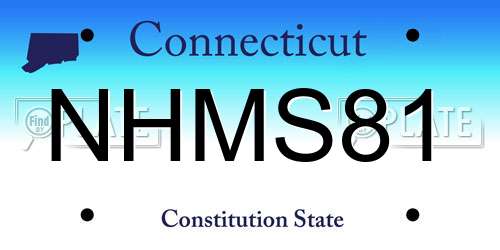NHMS81 Connecticut License Plate