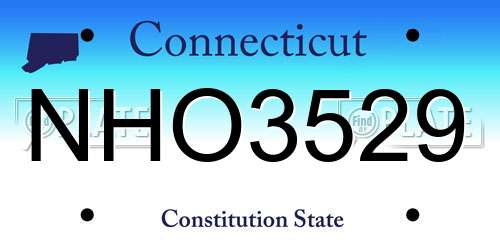NHO3529 Connecticut License Plate