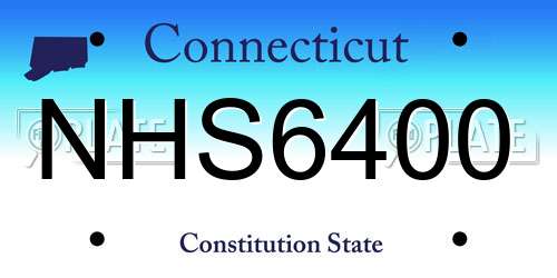 NHS6400 Connecticut License Plate