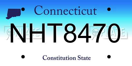 NHT8470 Connecticut License Plate