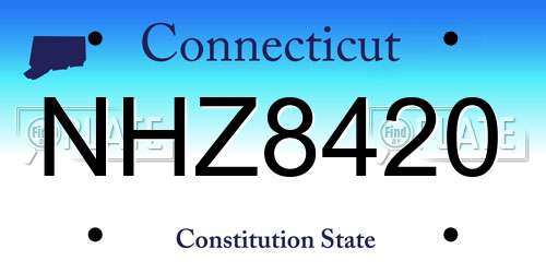 NHZ8420 Connecticut License Plate