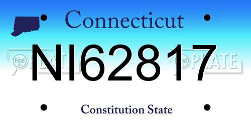 NI62817 Connecticut License Plate
