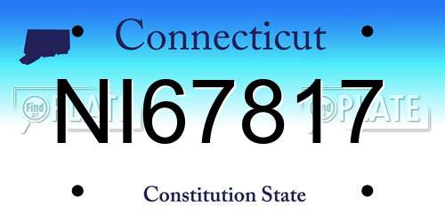 NI67817 Connecticut License Plate