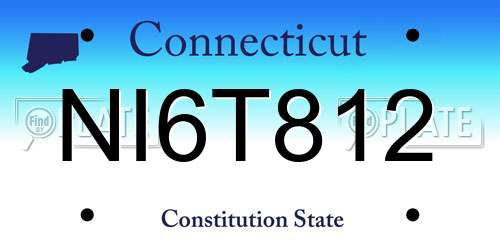 NI6T812 Connecticut License Plate