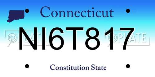 NI6T817 Connecticut License Plate