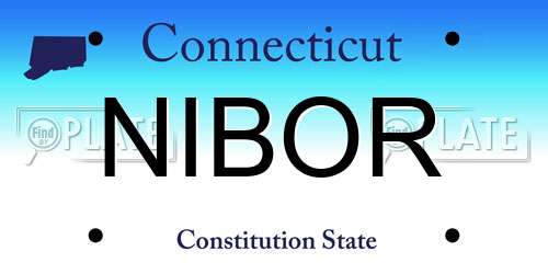 NIBOR Connecticut License Plate