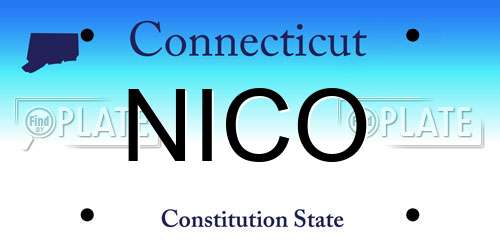 NICO Connecticut License Plate