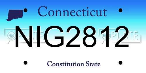 NIG2812 Connecticut License Plate