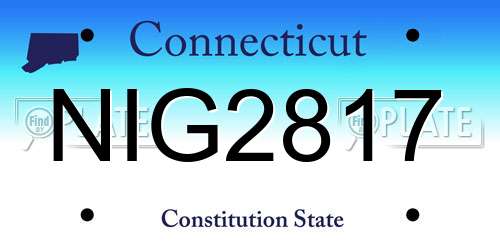 NIG2817 Connecticut License Plate