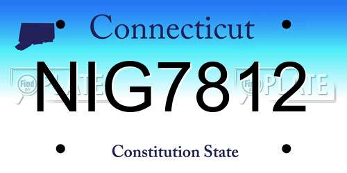 NIG7812 Connecticut License Plate