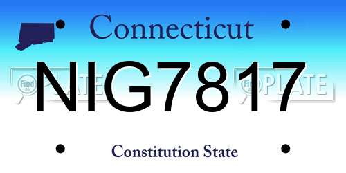NIG7817 Connecticut License Plate