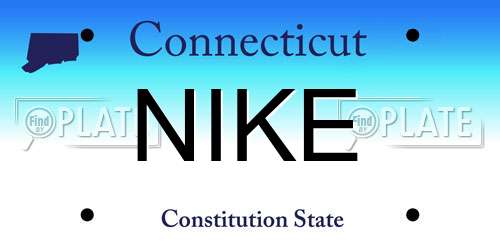 NIKE Connecticut License Plate