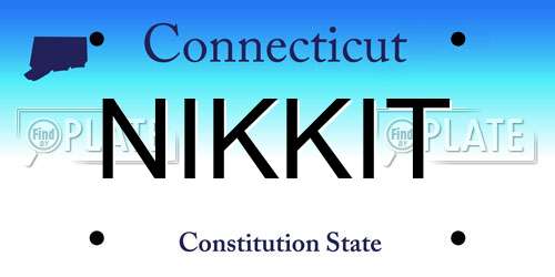 NIKKIT Connecticut License Plate