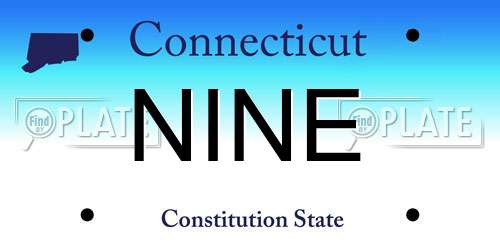 NINE Connecticut License Plate