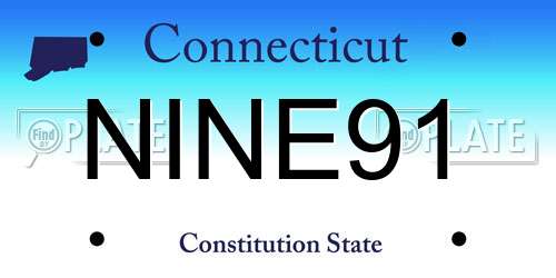 NINE91 Connecticut License Plate