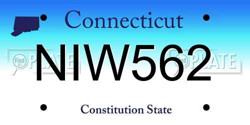 NIW562 Connecticut License Plate
